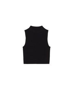 Cropp - Czarna koszulka ze stójką - czarny ze sklepu Cropp w kategorii Bluzki damskie - zdjęcie 172299929