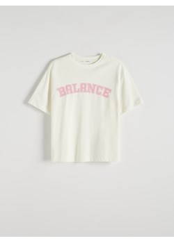 Reserved - T-shirt z nadrukiem - złamana biel ze sklepu Reserved w kategorii Bluzki damskie - zdjęcie 172301049