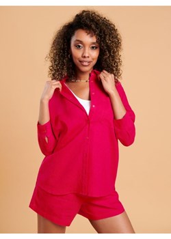 Sinsay - Koszula z lnem - różowy ze sklepu Sinsay w kategorii Koszule damskie - zdjęcie 172301509