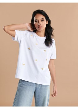 Sinsay - Koszulka z haftem - biały ze sklepu Sinsay w kategorii Bluzki damskie - zdjęcie 172301559