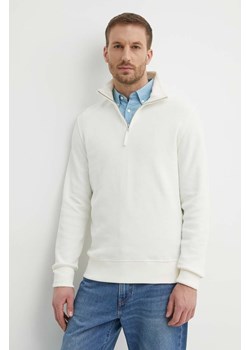Gant sweter bawełniany kolor beżowy lekki z półgolfem ze sklepu ANSWEAR.com w kategorii Swetry męskie - zdjęcie 172301639