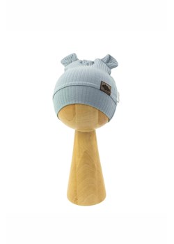 Bawełniana czapka chłopięca z uszkami w kolorze niebieskim ze sklepu 5.10.15 w kategorii Odzież dla niemowląt - zdjęcie 172301946