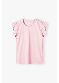 Różowy bawełniany t-shirt dla dziewczynki - 5.10.15. ze sklepu 5.10.15 w kategorii Bluzki dziewczęce - zdjęcie 172301957