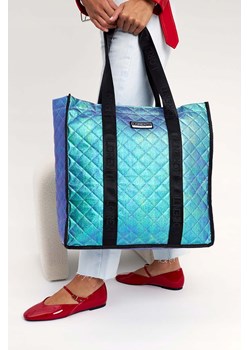 Pikowana zielona torba damska na zakupy - Lorenti ze sklepu 5.10.15 w kategorii Torby Shopper bag - zdjęcie 172302047