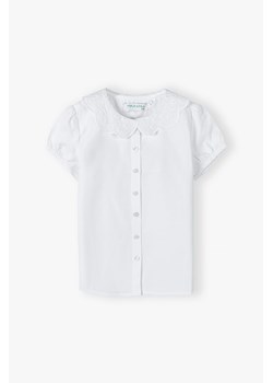Biała koszula z krótkim rękawkiem dla dziewczynki ze sklepu 5.10.15 w kategorii Koszule dziewczęce - zdjęcie 172302048