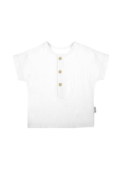Bluzka z krótkim rękawem typu kimono dla chłopca biała ze sklepu 5.10.15 w kategorii Bluzki dziewczęce - zdjęcie 172302057