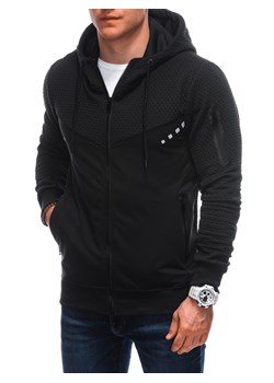 Bluza męska z kapturem 1668B - czarna ze sklepu Edoti w kategorii Bluzy męskie - zdjęcie 172302568