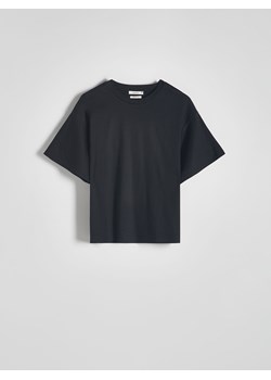 Reserved - T-shirt oversize z merceryzowanej bawełny - czarny ze sklepu Reserved w kategorii Bluzki damskie - zdjęcie 172303716
