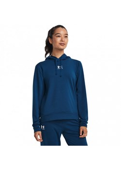 Damska bluza treningowa Under Armour Rival Terry Hoodie - granatowa ze sklepu Sportstylestory.com w kategorii Bluzy damskie - zdjęcie 172304657