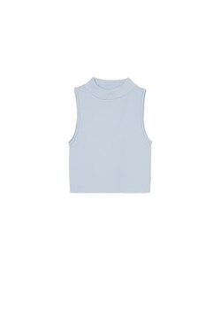 Cropp - Jasnoniebieska koszulka ze stójką - błękitny ze sklepu Cropp w kategorii Bluzki damskie - zdjęcie 172306095