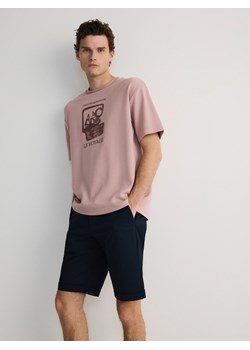 Reserved - T-shirt oversize z nadrukiem - brudny róż ze sklepu Reserved w kategorii T-shirty męskie - zdjęcie 172306576