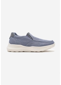 Niebieskie Buty Sportowe Slip On z Jeanowego Materiału Moallin ze sklepu born2be.pl w kategorii Buty sportowe męskie - zdjęcie 172306845