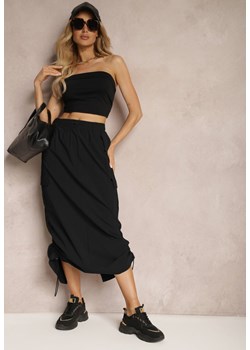 Czarna Spódnica ze Ściąganym Dołem ze Stoperami i Kieszeniami Lariena ze sklepu Renee odzież w kategorii Spódnice - zdjęcie 172307997