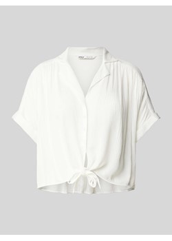 Bluzka koszulowa krótka z fakturowanym wzorem model ‘PAULA’ ze sklepu Peek&Cloppenburg  w kategorii Koszule damskie - zdjęcie 172309097