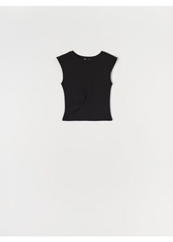 Sinsay - Bluzka z marszczeniami - czarny ze sklepu Sinsay w kategorii Bluzki damskie - zdjęcie 172312259