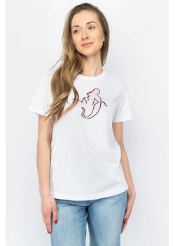 t-shirt damski pinko 100789 a1oc biały ze sklepu Royal Shop w kategorii Bluzki damskie - zdjęcie 172312687