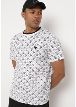 Biała Bawełniana Koszulka z Krótkim Rękawem i Aplikacją Fianara ze sklepu Born2be Odzież w kategorii T-shirty męskie - zdjęcie 172312936