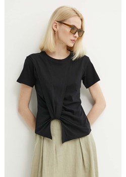 Sisley t-shirt bawełniany damski kolor czarny ze sklepu ANSWEAR.com w kategorii Bluzki damskie - zdjęcie 172314705
