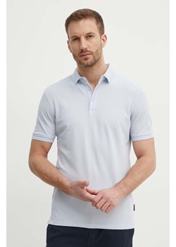 Sisley polo bawełniane kolor niebieski gładki ze sklepu ANSWEAR.com w kategorii T-shirty męskie - zdjęcie 172315045