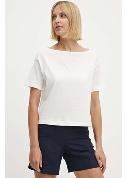 Sisley t-shirt bawełniany damski kolor beżowy ze sklepu ANSWEAR.com w kategorii Bluzki damskie - zdjęcie 172315247