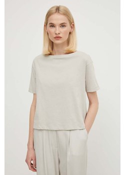 Sisley t-shirt bawełniany damski kolor szary ze sklepu ANSWEAR.com w kategorii Bluzki damskie - zdjęcie 172315249