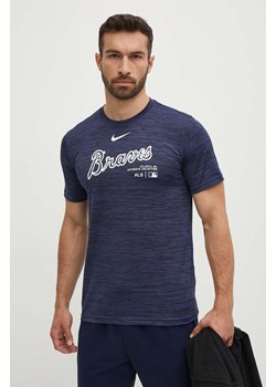 Nike t-shirt Atlanta Braves męski kolor granatowy z nadrukiem ze sklepu ANSWEAR.com w kategorii T-shirty męskie - zdjęcie 172315539