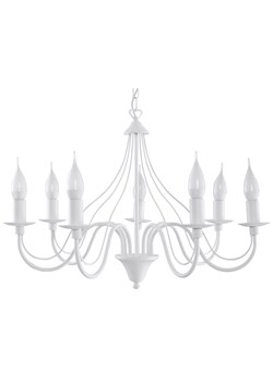 Żyrandol retro świecznik E755-Minerwi - biały ze sklepu Edinos.pl w kategorii Lampy wiszące - zdjęcie 172318698
