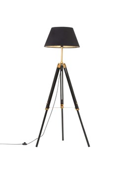 Czarno-złota drewniana lampa podłogowa trójnóg - EX199-Nostra ze sklepu Edinos.pl w kategorii Zestawy mebli do przedpokoju - zdjęcie 172318847