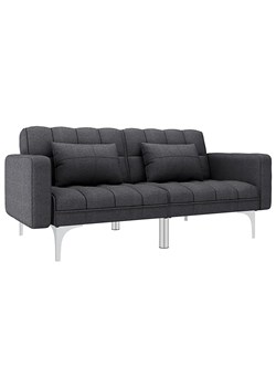 Rozkładana dwuosobowa ciemnoszara sofa - Distira 2D ze sklepu Edinos.pl w kategorii Sofy i kanapy - zdjęcie 172318968