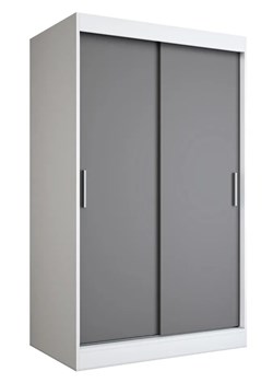 Szafa przesuwna biały + antracyt 120 cm H7-K34 ze sklepu Edinos.pl w kategorii Szafy - zdjęcie 172319635