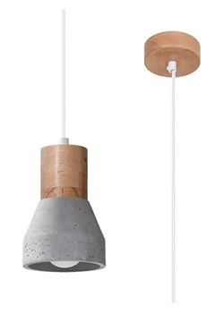 Szara lampa wisząca betonowa - S165 Treja ze sklepu Edinos.pl w kategorii Lampy wiszące - zdjęcie 172319907