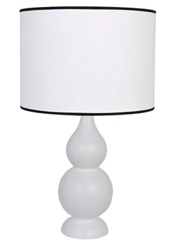 Biała drewniana lampka stołowa skandynawska - S223-Moniza ze sklepu Edinos.pl w kategorii Lampy stołowe - zdjęcie 172319978
