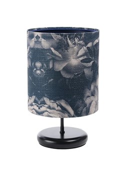Czarno-granatowa lampka nocna w kwiaty - S395-Damis ze sklepu Edinos.pl w kategorii Lampy stołowe - zdjęcie 172320348