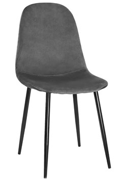 Komplet ciemnoszarych pluszowych krzeseł 4 szt. - Rosato ze sklepu Edinos.pl w kategorii Krzesła - zdjęcie 172320365