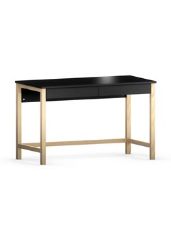 Duże czarne drewniane biurko z szufladami - Mioxis 3X 120x60 ze sklepu Edinos.pl w kategorii Biurka i sekretarzyki - zdjęcie 172320497