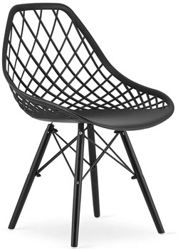Komplet czarnych ażurowych krzeseł kuchennych 4 szt. - Seram 4S ze sklepu Edinos.pl w kategorii Krzesła - zdjęcie 172320538
