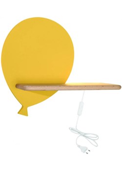 Żółty kinkiet dziecięcy w kształcie balonika z półką - K020-Kiki ze sklepu Edinos.pl w kategorii Lampy dziecięce - zdjęcie 172320815