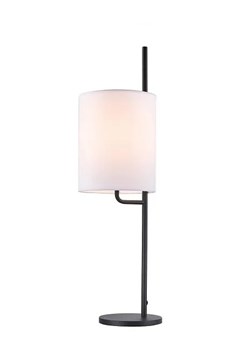 Metalowa czarna lampa stołowa na nóżce - V043-Renu ze sklepu Edinos.pl w kategorii Lampy stołowe - zdjęcie 172321539