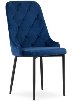 Granatowe pikowane krzesło - Hamza 3X ze sklepu Edinos.pl w kategorii Fotele - zdjęcie 172321656