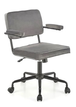 Szary tapicerowany fotel obrotowy z podłokietnikami - Neos ze sklepu Edinos.pl w kategorii Krzesła biurowe - zdjęcie 172321715