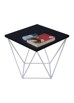 Kwadratowy stolik druciany czarny + biały - Galapi 5X ze sklepu Edinos.pl w kategorii Stoliki kawowe - zdjęcie 172321858