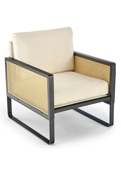 Beżowy rustykalny fotel wypoczynkowy - Ritros ze sklepu Edinos.pl w kategorii Fotele - zdjęcie 172322029