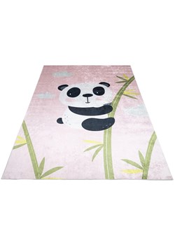 Różowy dywan z misiem do pokoju dziecięcego - Limi 3X ze sklepu Edinos.pl w kategorii Tekstylia dziecięce - zdjęcie 172322128