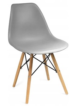 Szare Krzesło Do Stołu W Stylu Skandynawskim N2-F81 ze sklepu Edinos.pl w kategorii Krzesła - zdjęcie 172322205