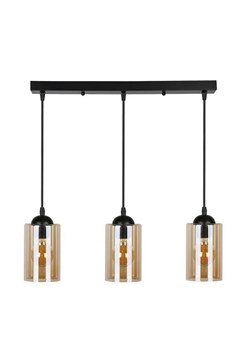 Nowoczesna lampa wisząca na listwie trzy brązowe klosze - 2X V142 Muldi ze sklepu Edinos.pl w kategorii Lampy wiszące - zdjęcie 172322318