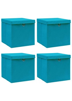 Komplet 4 składanych pudełek do szafy błękit - Dazo 4X ze sklepu Edinos.pl w kategorii Pudełka i pojemniki - zdjęcie 172322348