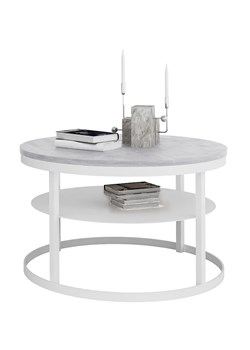 Okrągły stolik kawowy biały + beton - Robini 5X ze sklepu Edinos.pl w kategorii Stoliki kawowe - zdjęcie 172322396