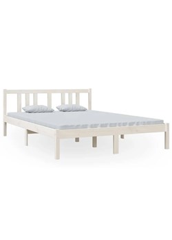 Białe podwójne łóżko drewniane 140x200 cm - Kenet 5X ze sklepu Edinos.pl w kategorii Łóżka i materace - zdjęcie 172322575