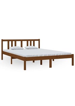 Sosnowe łóżko małżeńskie miodowy brąz 140x200 cm - Kenet 5X ze sklepu Edinos.pl w kategorii Łóżka i materace - zdjęcie 172322585