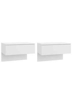 Komplet dwóch białych szafek nocnych z szufladą - Astels ze sklepu Edinos.pl w kategorii Stoliki i szafki nocne - zdjęcie 172322796